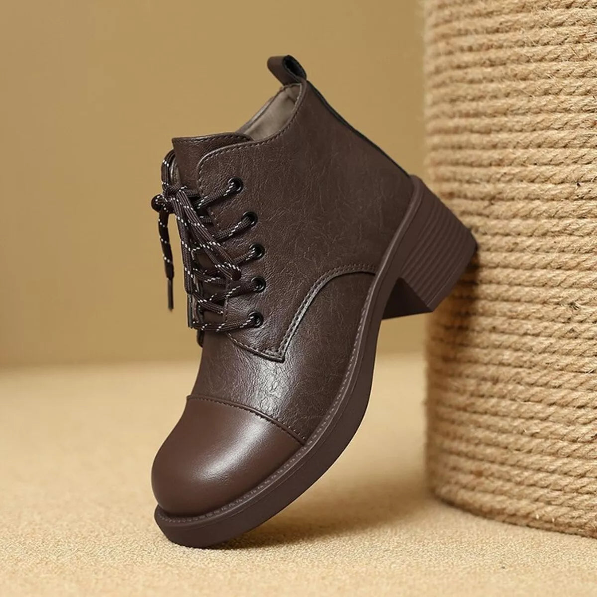 Round Toe Block Heels Boots
