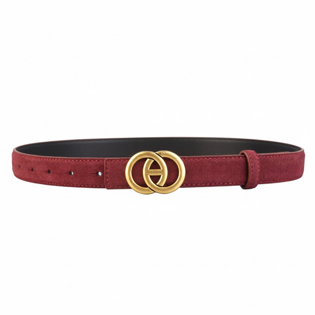 Golden Buckle Leather Belt