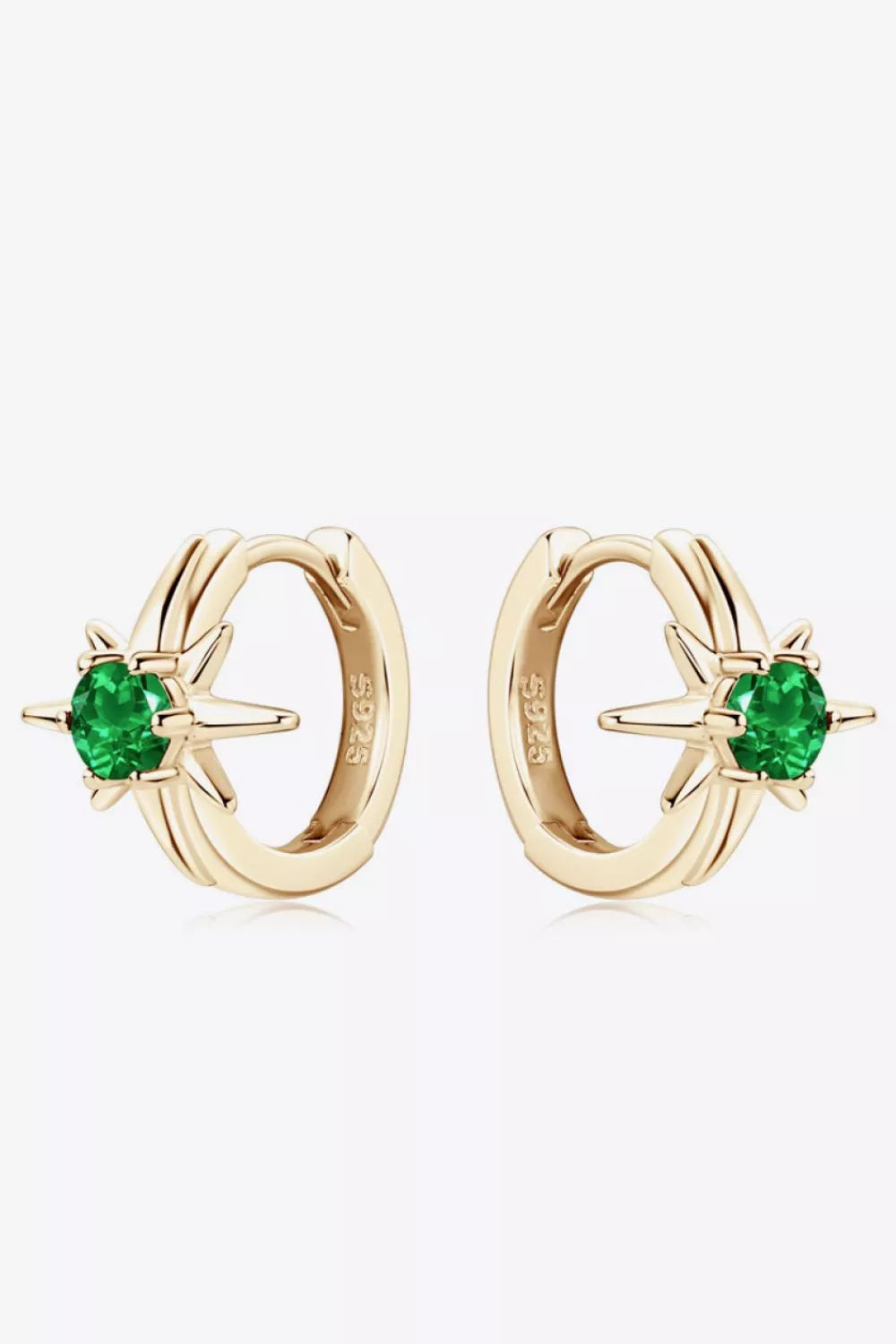Lab-Grown Emerald Huggie Earrings