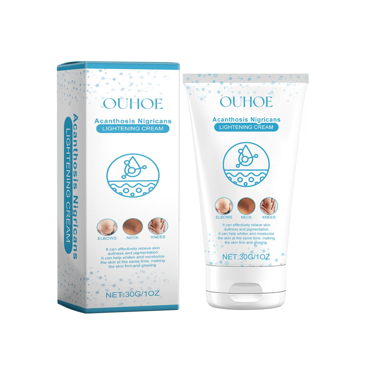 Ouhoe Black Acanthoderm Whitening Cream Soft Moisturizing, Moisturizing, Tender Skin Refreshing, Non-Greasy Elbow Neck Line Care