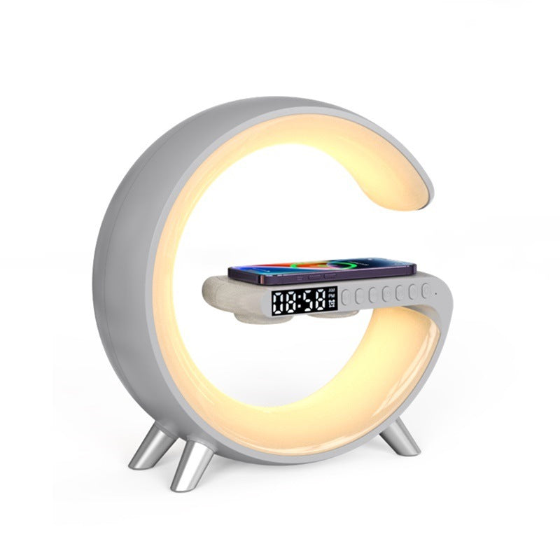 Smart G Shaped LED Lamp Bluetooth Speaker Wireless Charger Atmosphere Lamp App Control For Bedroom Home Decor