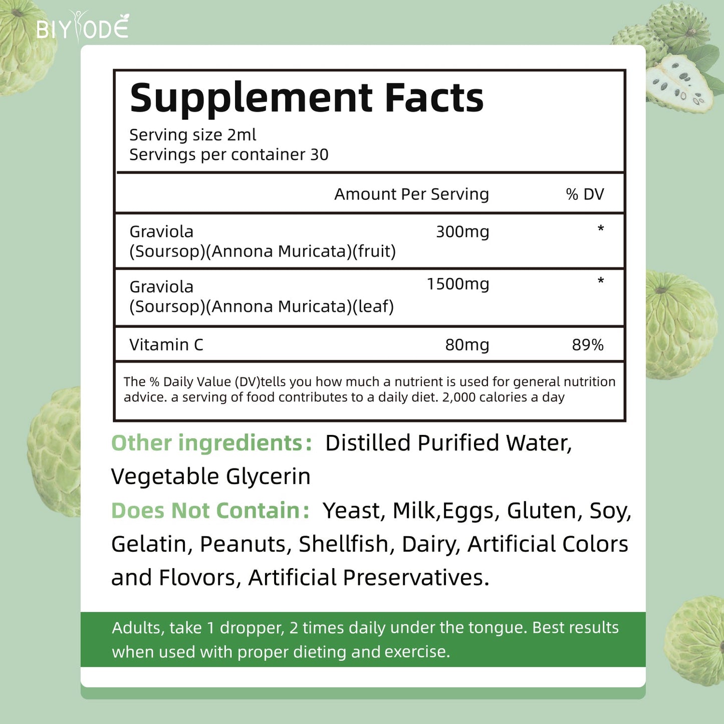 Soursop Graviola Drops In-Stock Ready To Ship BIYODE Wholesale & Customizable