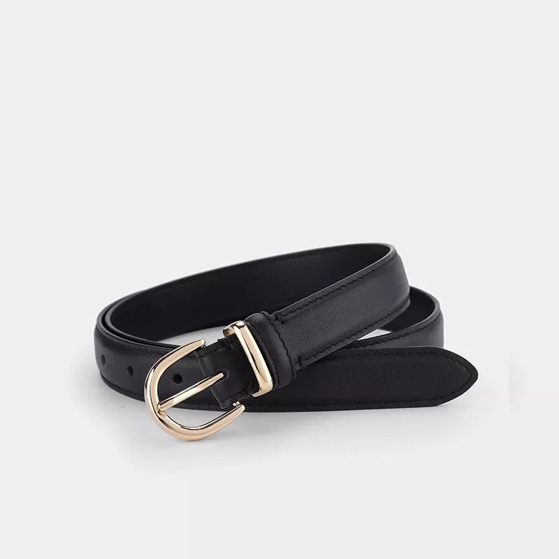 Elegant Leather Buckle Belt