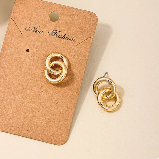 Interlocked Chain Link Stud Earrings