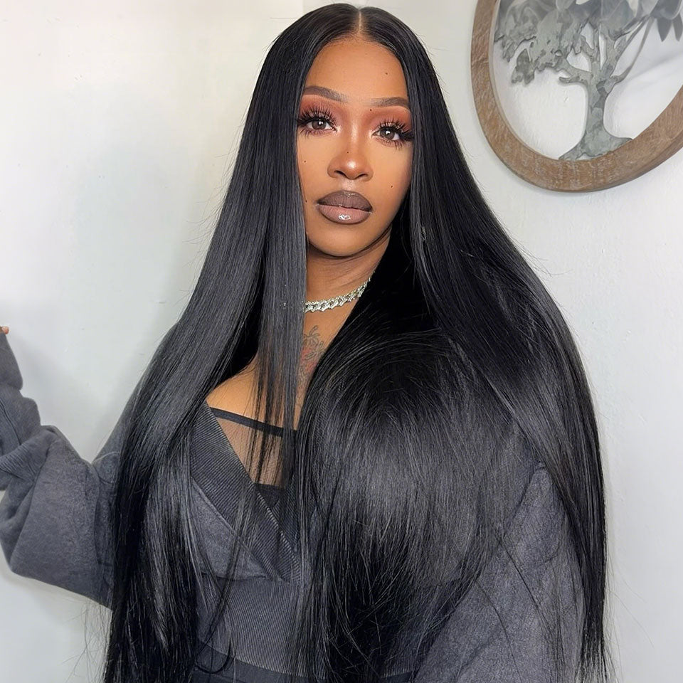 4x4 Lace Human Hair Wig Natural Color, Straight Texture, Density
