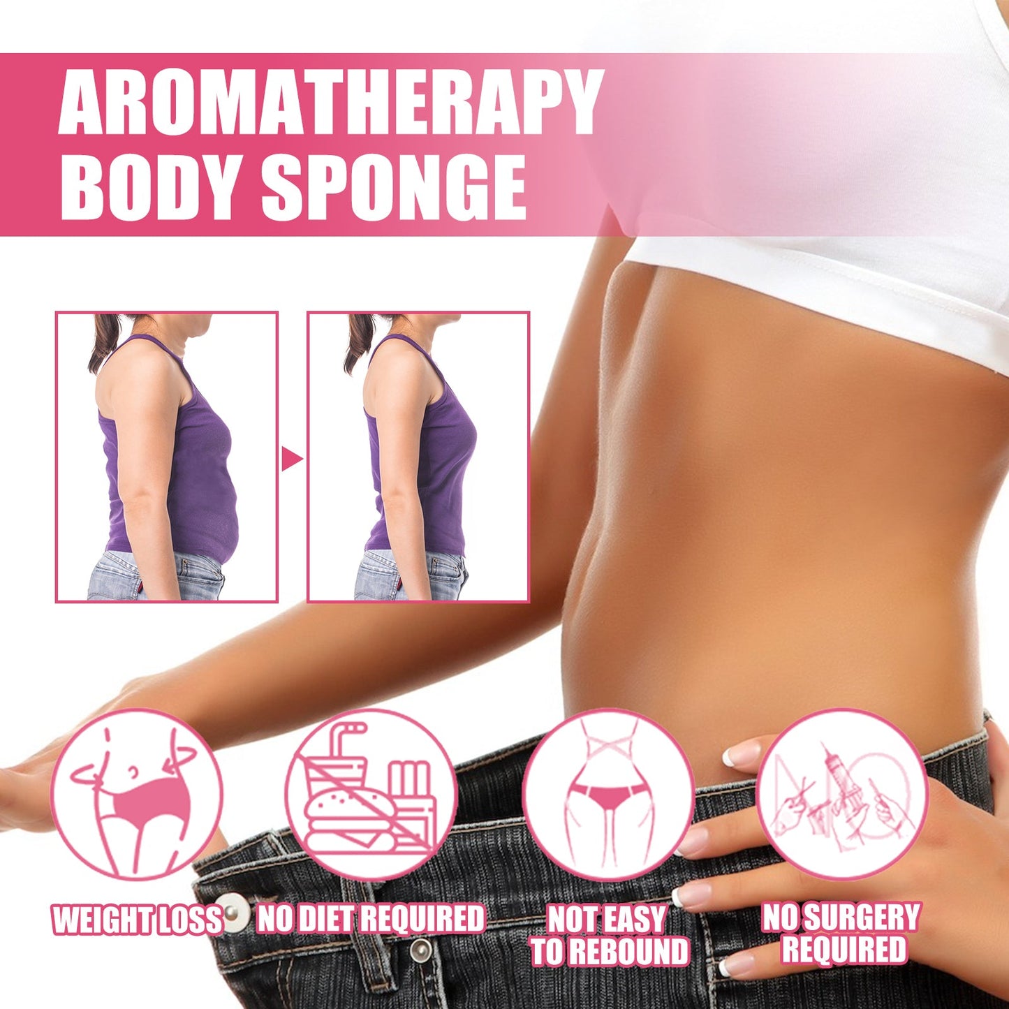 EELHOE Aromatherapy Body Sponge, Firming Skin Belly Calf Arm Toning Body Cleansing Bath Sponge
