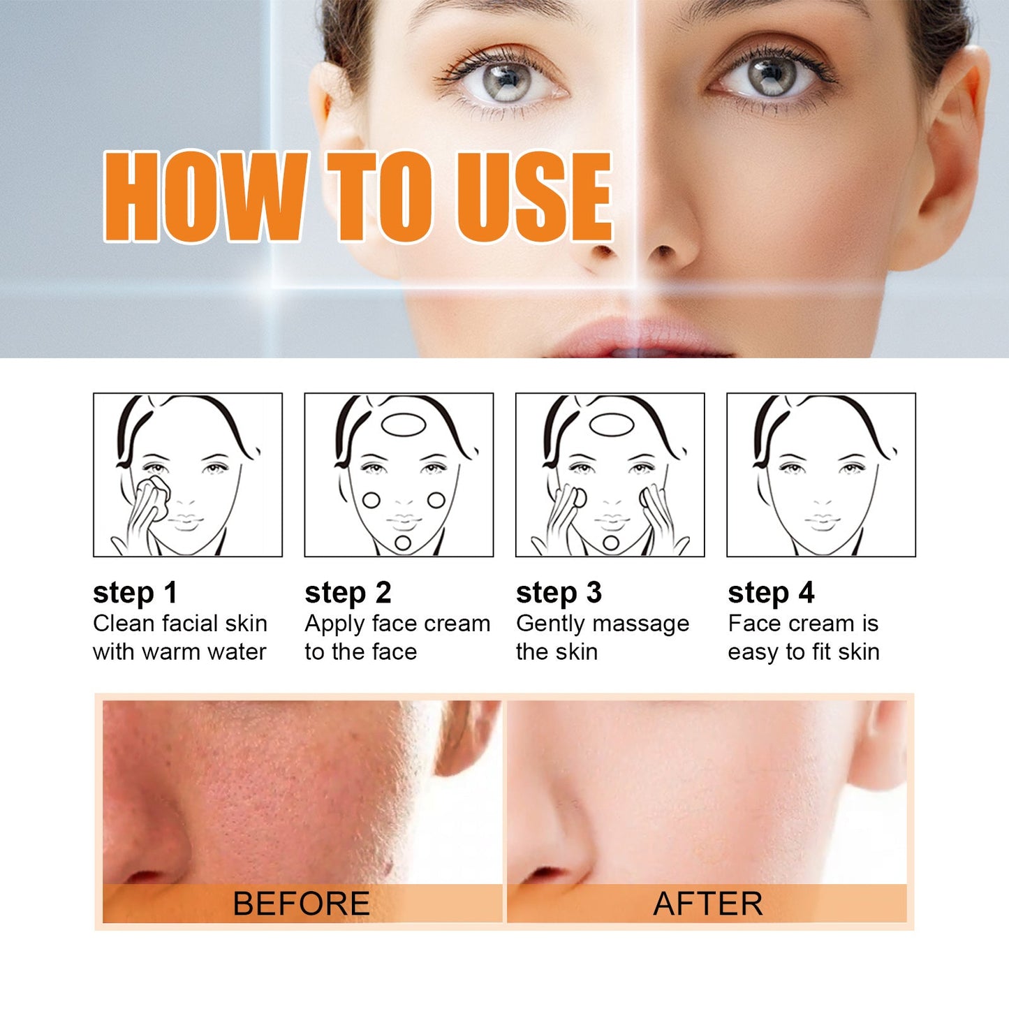OUHOE  Moisturizing And Brightening Toning Cream, Moisturizing Face, Beauty, Rejuvenation, Moisturizing Cream, Brightening, Firming And Smoothing Cream