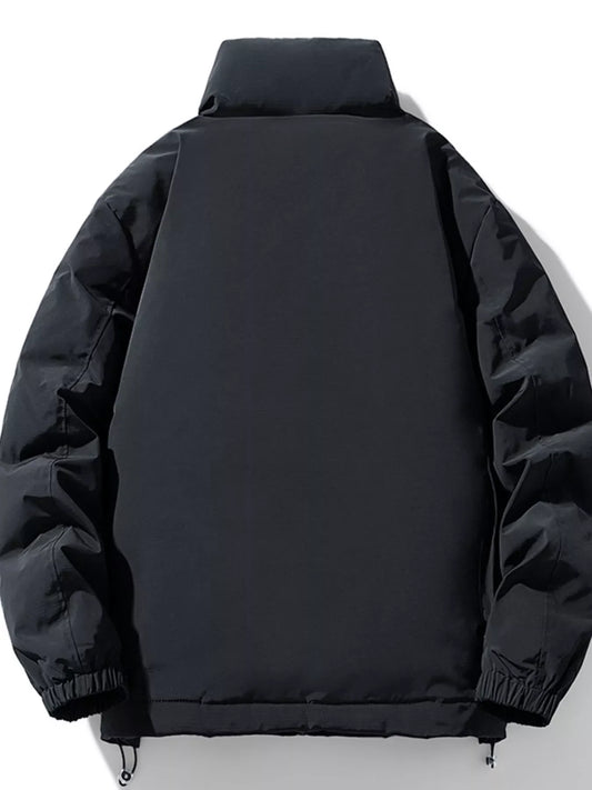 Men's Plus Size Warm Padded Stand Collar Winter Coat