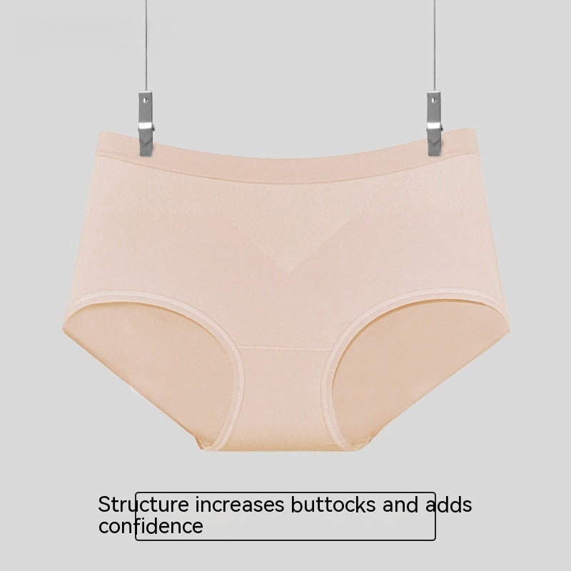 Summer High Elastic Antibacterial Women's Mid Waist Seamless Briefs Women's One-piece Seamless Silk Underwear