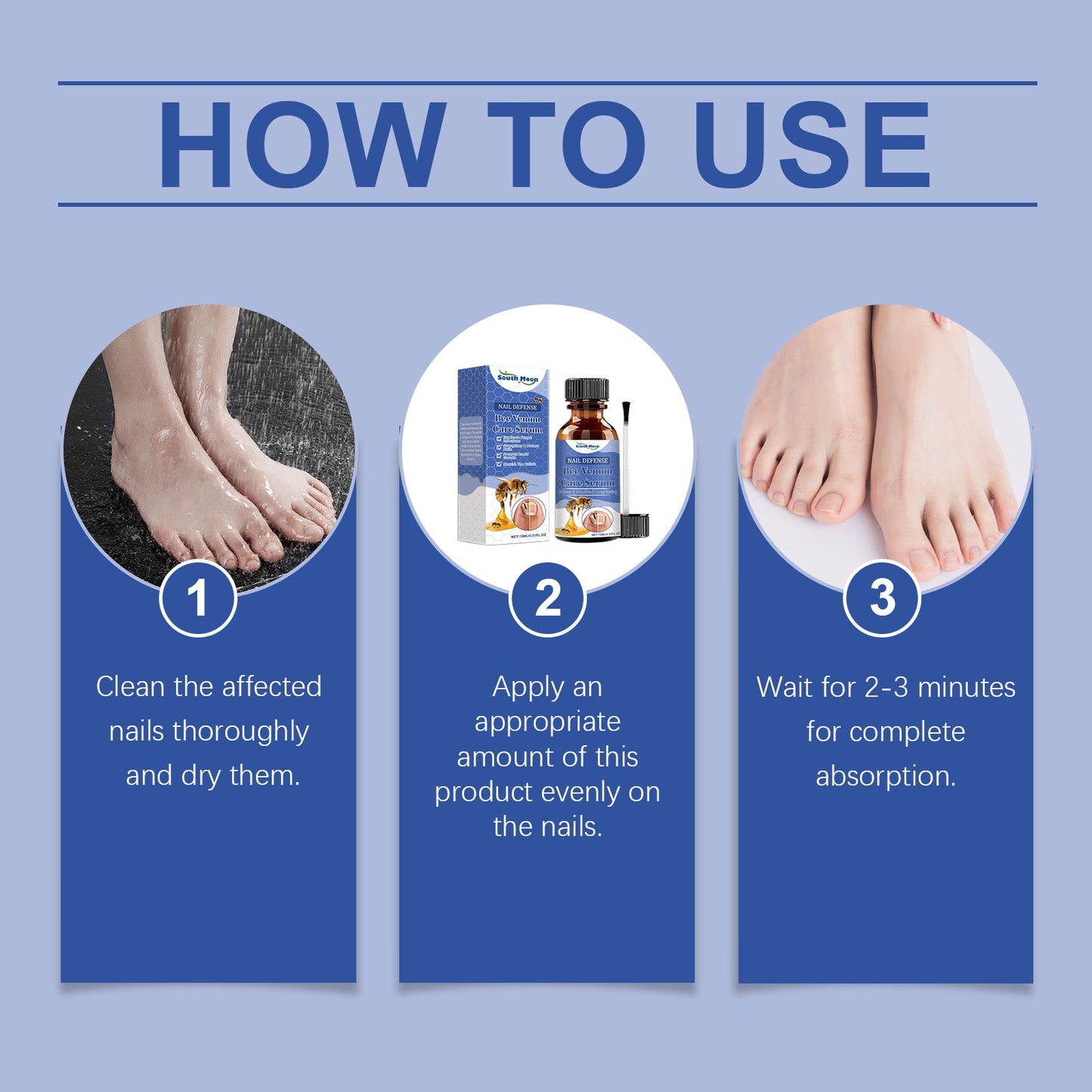 South Moon Bee Venom Nail Care Solution, Hand And Foot Nails Nutrition Gentle Cleaning And Repairing Manicure Surface Maintenance