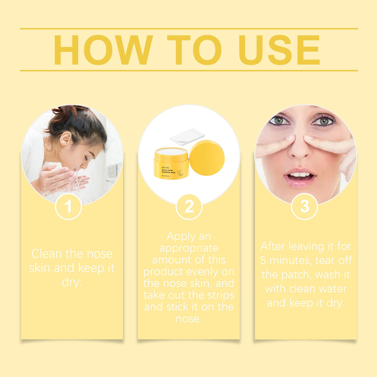 EELHOE Blackhead Cleansing Nose Patch Gently Cleanses T Zone Pores, Acne Moisturizes Skin And Tears Nose Mask