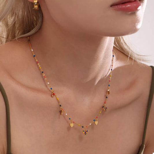 18K Gold-Plated Heart Charm Necklace