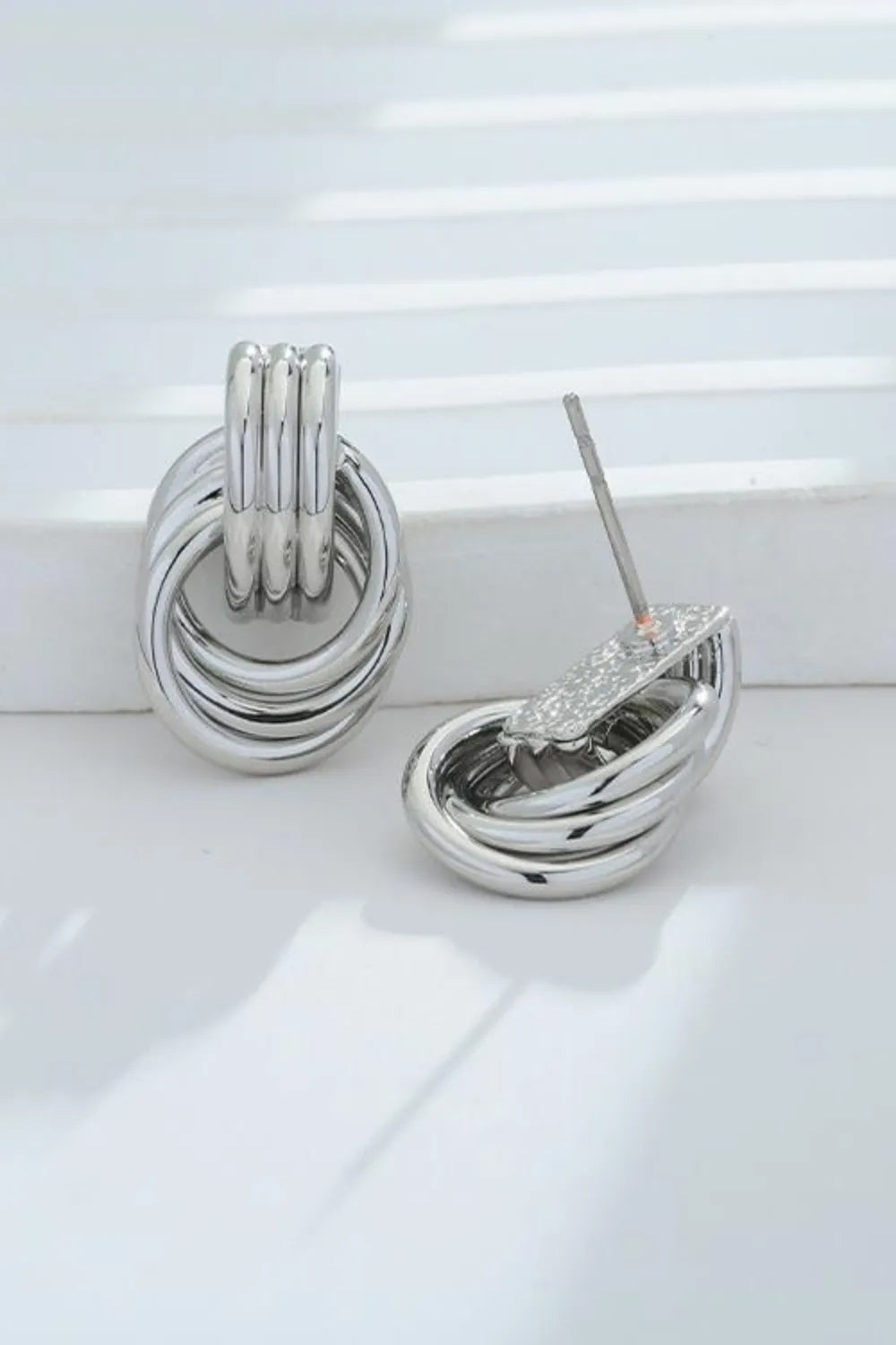 Gold-Plated Knotted Stud Earrings