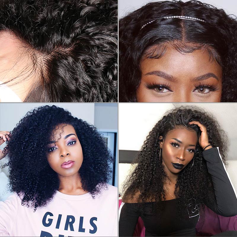 13x4 Lace Front Human Hair Wig Natural Color Deep Wave Density