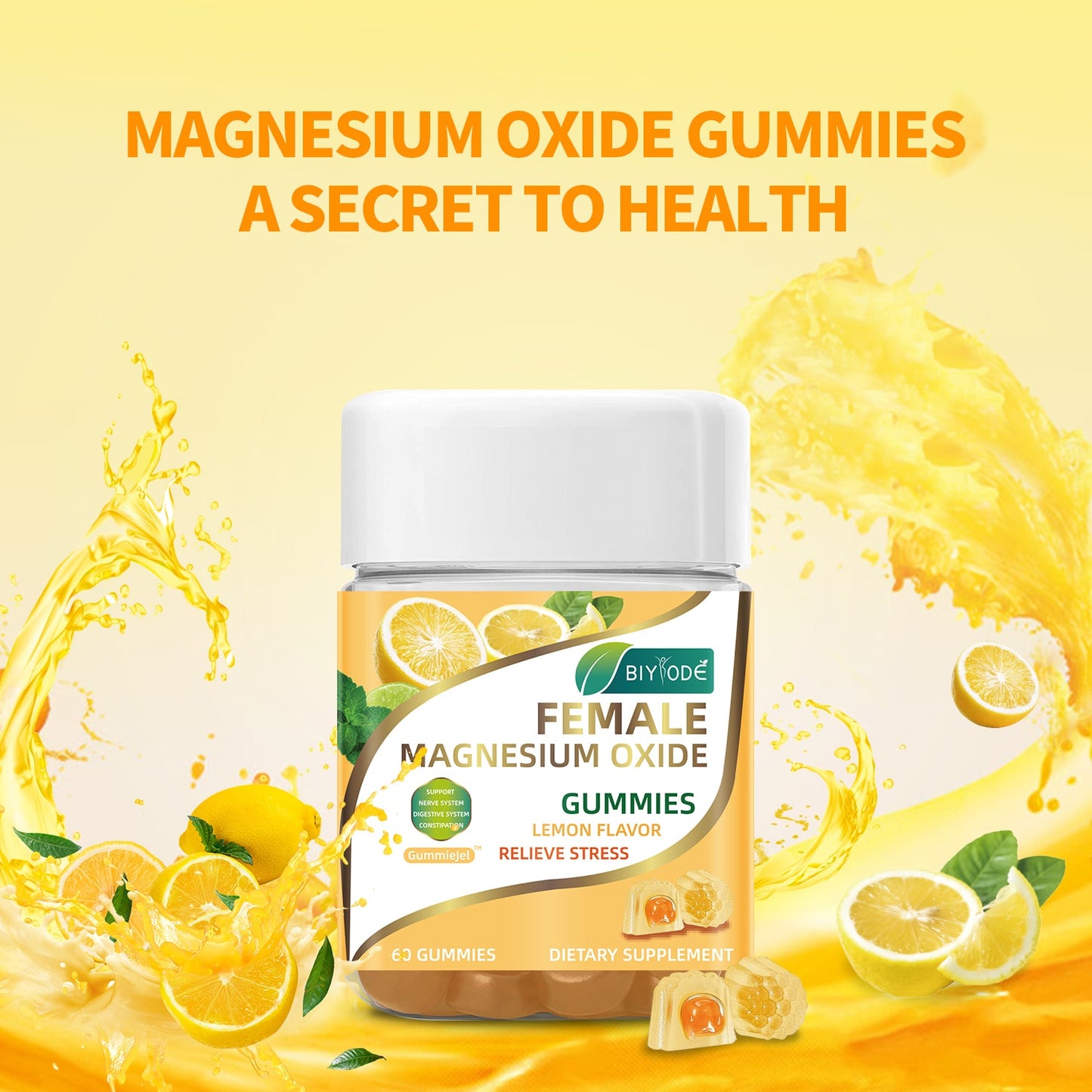OEM ODM Custom Magnesium Oxide Gummies Supplement Gummiegel For Daily Stress Relief Support