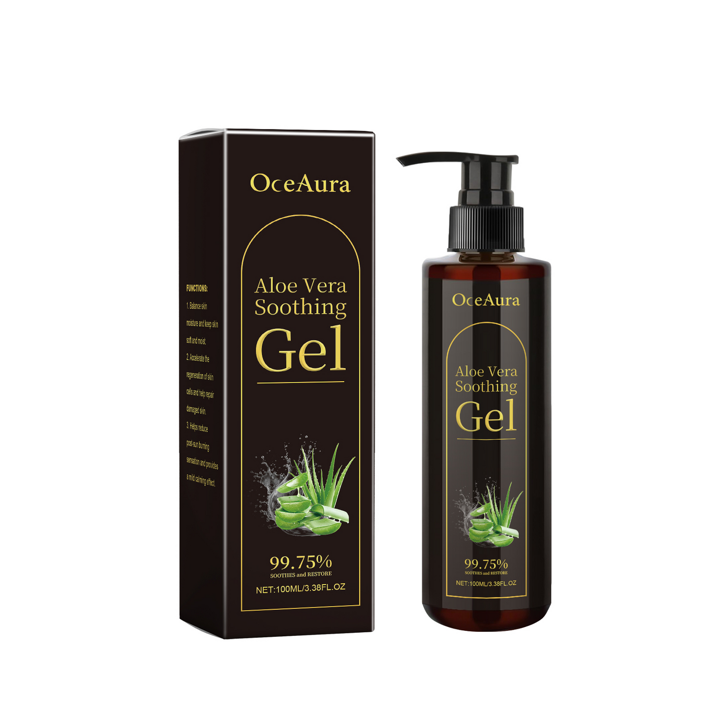 OceAura Aloe Vera Leaf Soothing Gel, Moisturizing Gentle And Comfortable Skin Moisturizing And Hydrating Skin Care Gel