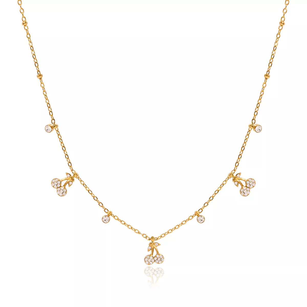 18K Gold-Plated Zircon Cherry Necklace
