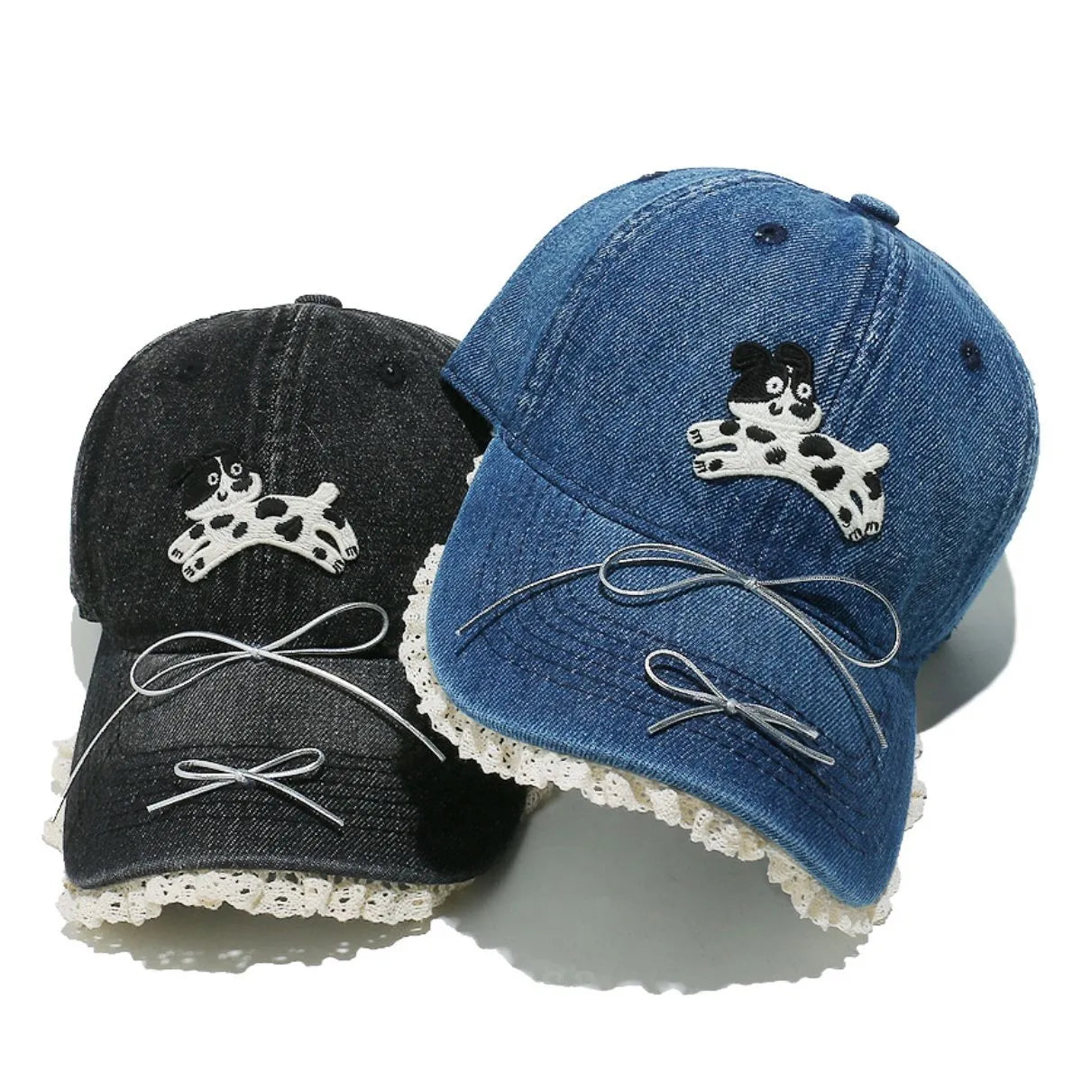 Dog Bow Adjustable Baseball Cap
