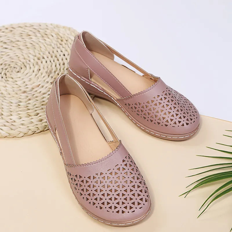 Cutout Round Toe Slip-Ons