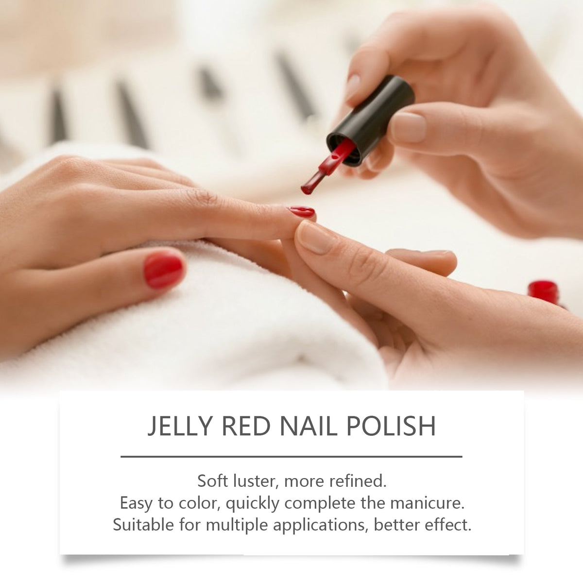 Eelhope Red Jelly Nail Polish Long Lasting Quick Drying Clear Jelly Red Nude Jelly Water-Based Nail Polish