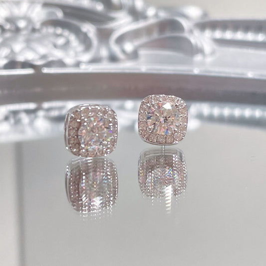 1 Carat Moissanite 925 Sterling Silver Stud Earrings
