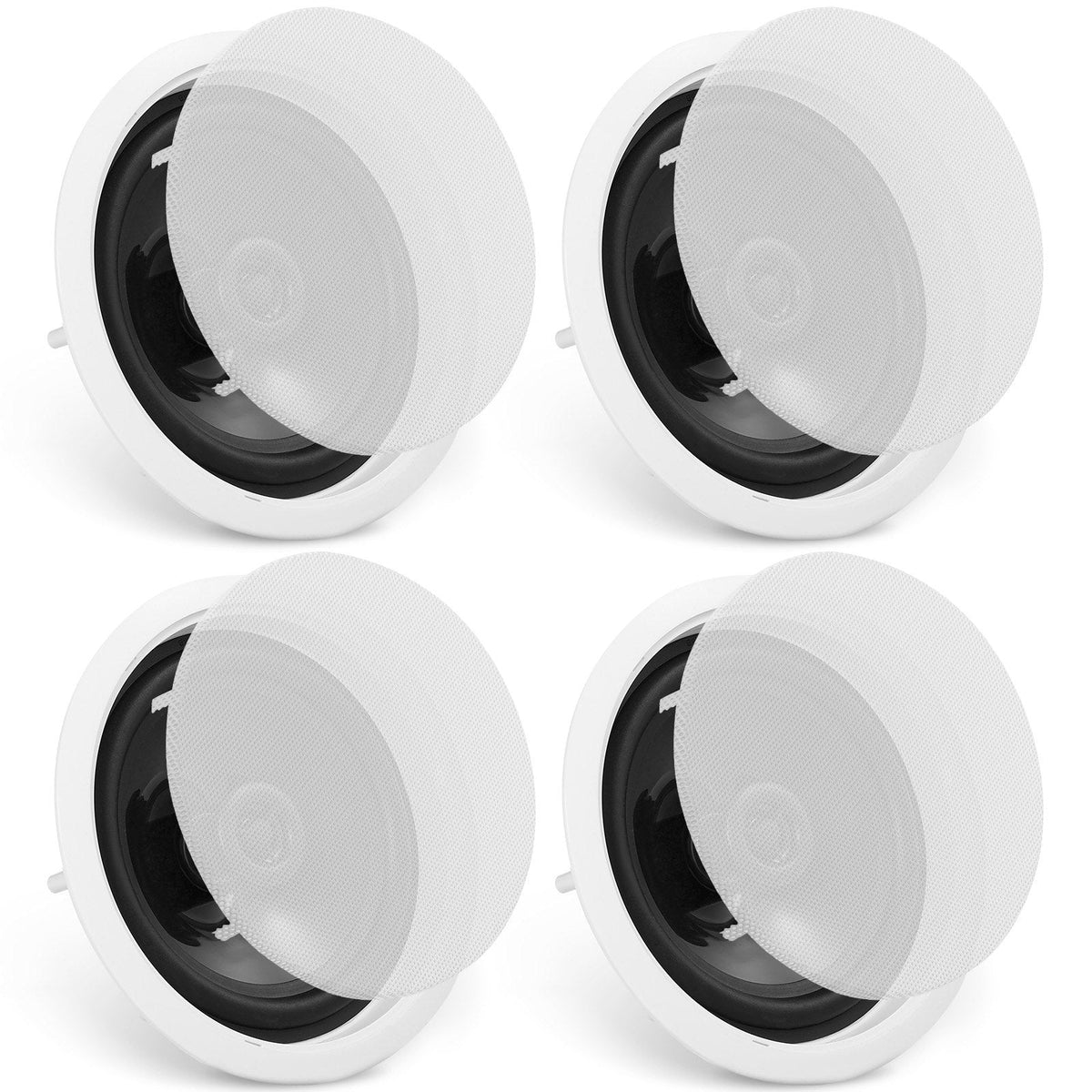 4 PCs 6.5'' Bluetooth In Ceiling Speakers, 150W, Flush Mount Ceiling & In-Wall Speaker System With 8ΩImpedance 89dB Sensitivity, For Home Kitchen Living Room Bedroom Or Covered Outdoor Porches
