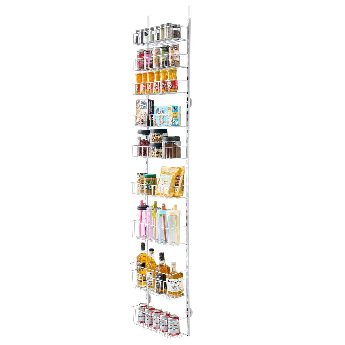 9-Tier Over The Door Pantry Organizer Hanging Storage Rack Adjustable Kitchen