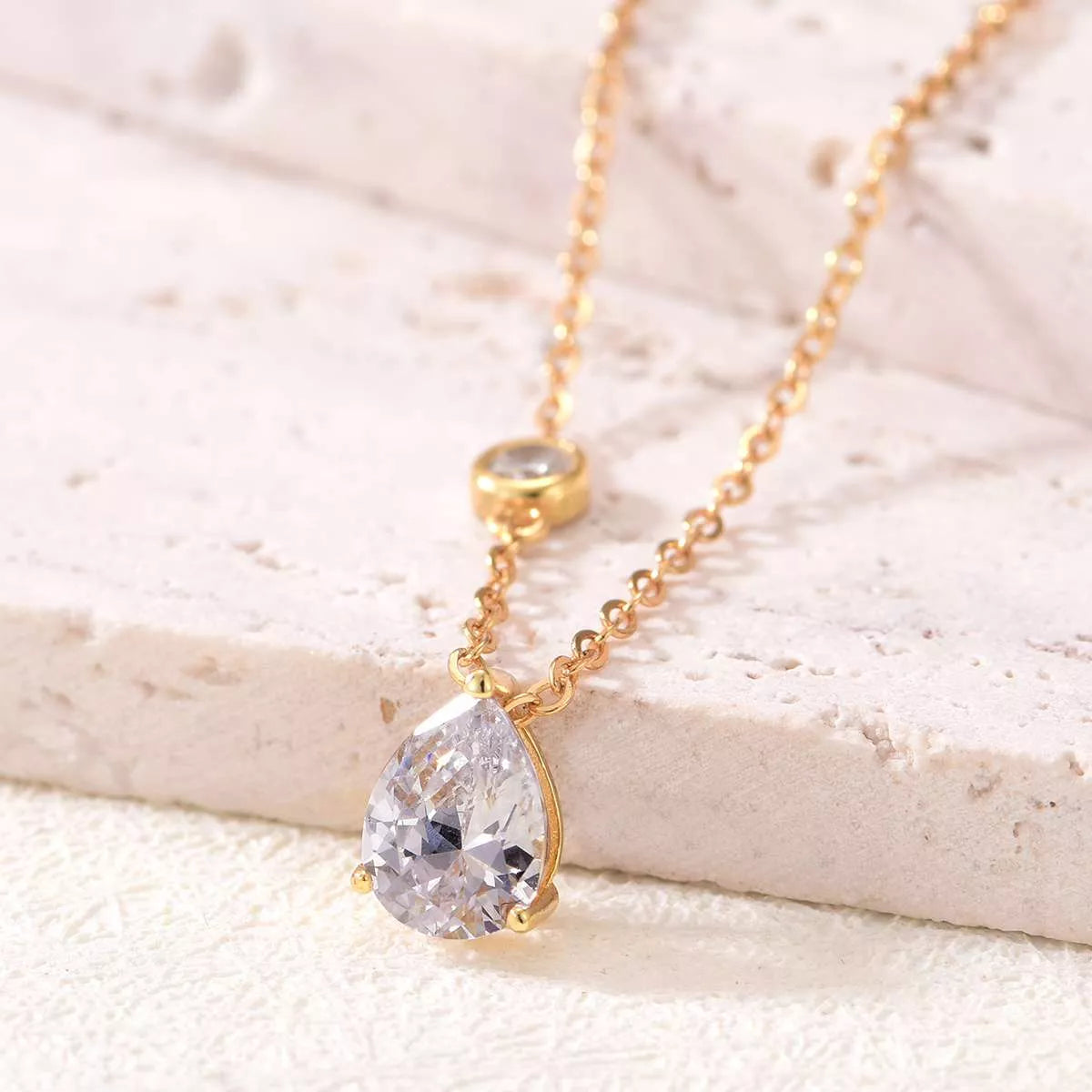1.25 Carat Moissanite 925 Sterling Silver Teardrop Necklace