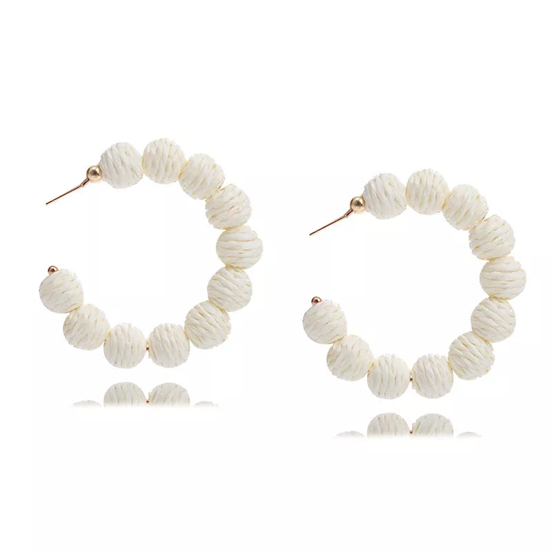 Raffia Grass C-Hoop Earrings