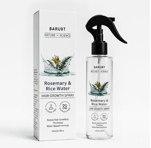 Rosemary & Rice Water Hair Growth Spray, Natural Anti Hair Loss Treatment, 200ml