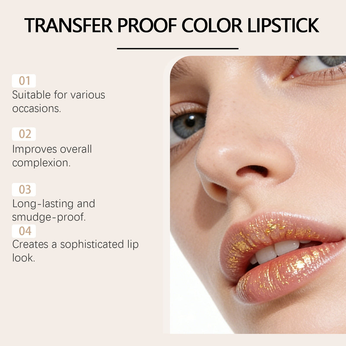 Gold Foil Color-Changing Moisturizing Lip Balm, Lip Moisturizer With A Lightweight Texture, Natural Color, Soft And Hydrating, With A Glossy Finish