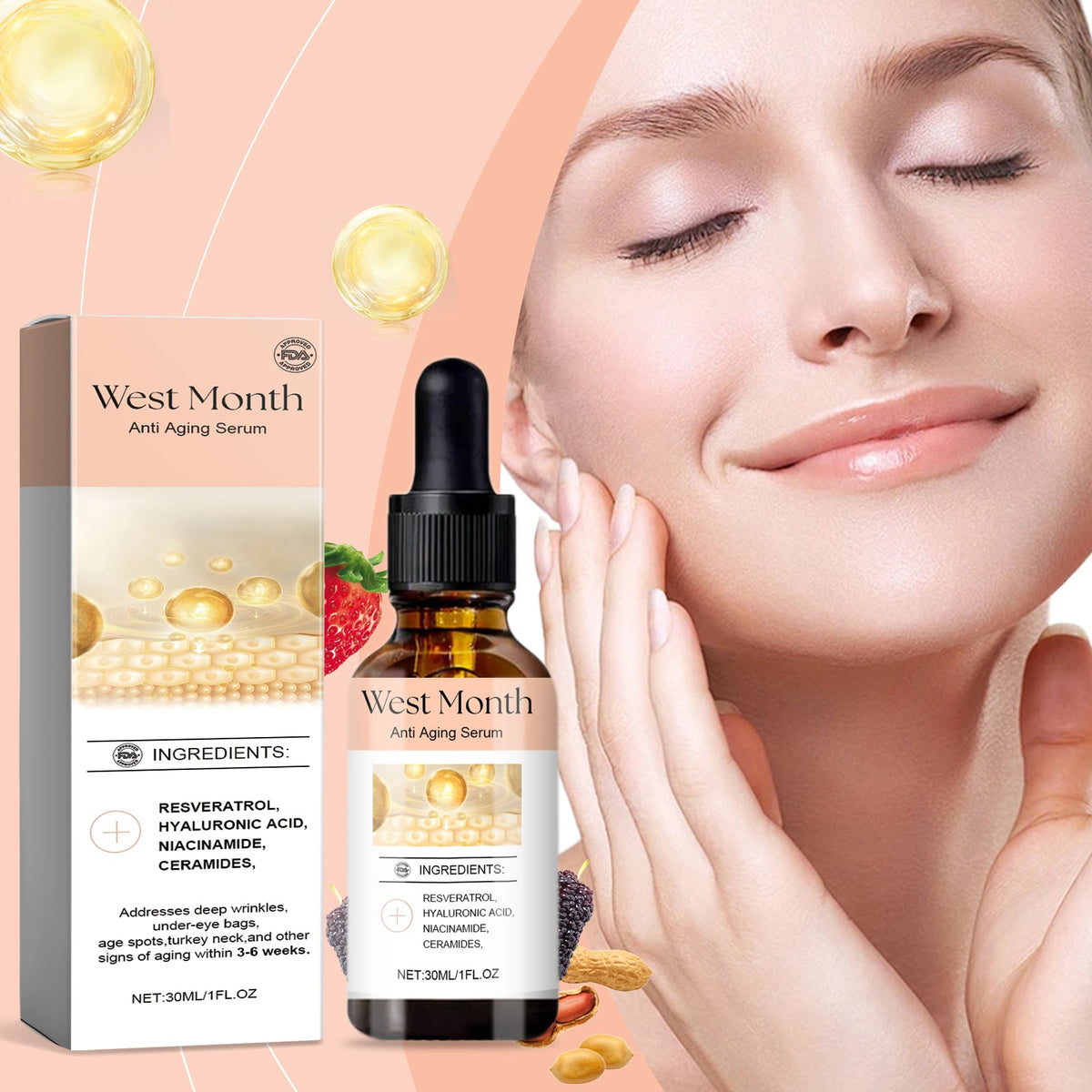West&Month Facial Essence Enhances Skin Elasticity, Hydrates And Moisturizes Facial Moisturizing Skin Care Essence