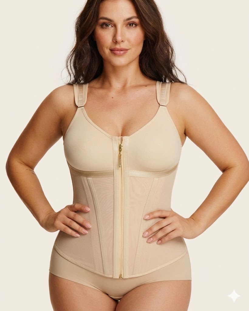Double-Layer Tummy Control Waist Shaper Girdle With Bra