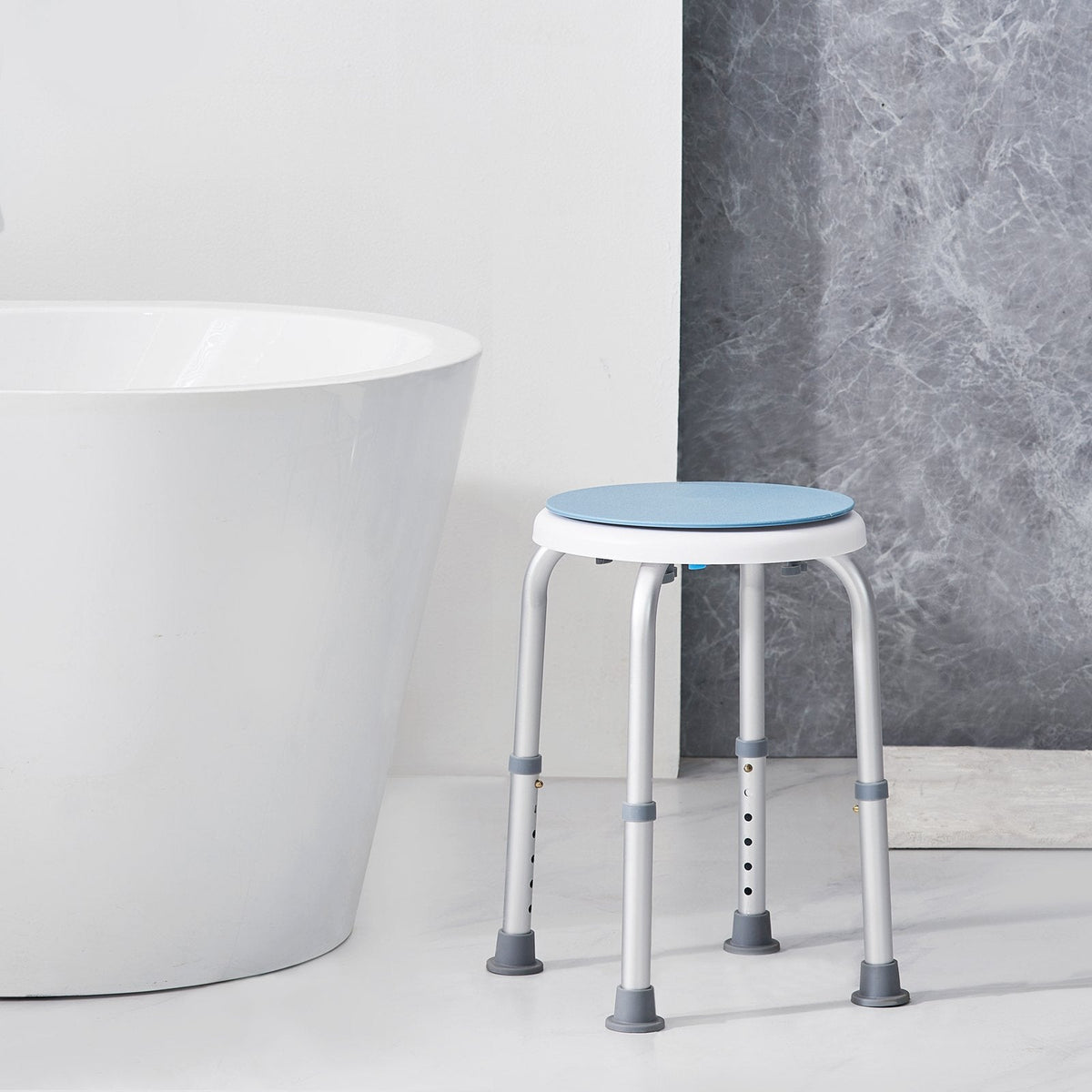 VEVOR Shower Chair For Inside Shower, 360 Degree Swivel Shower Seat, Adjustable Height Shower Stool, Non-Slip Bench Bathtub Seat Stool For Elderly Disabled Adults Handicap, 300 Lbs Capacity