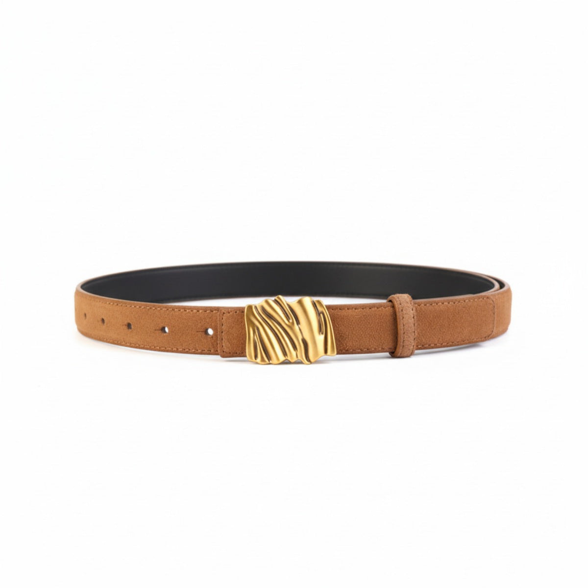 Abstract Buckle Leather Belt