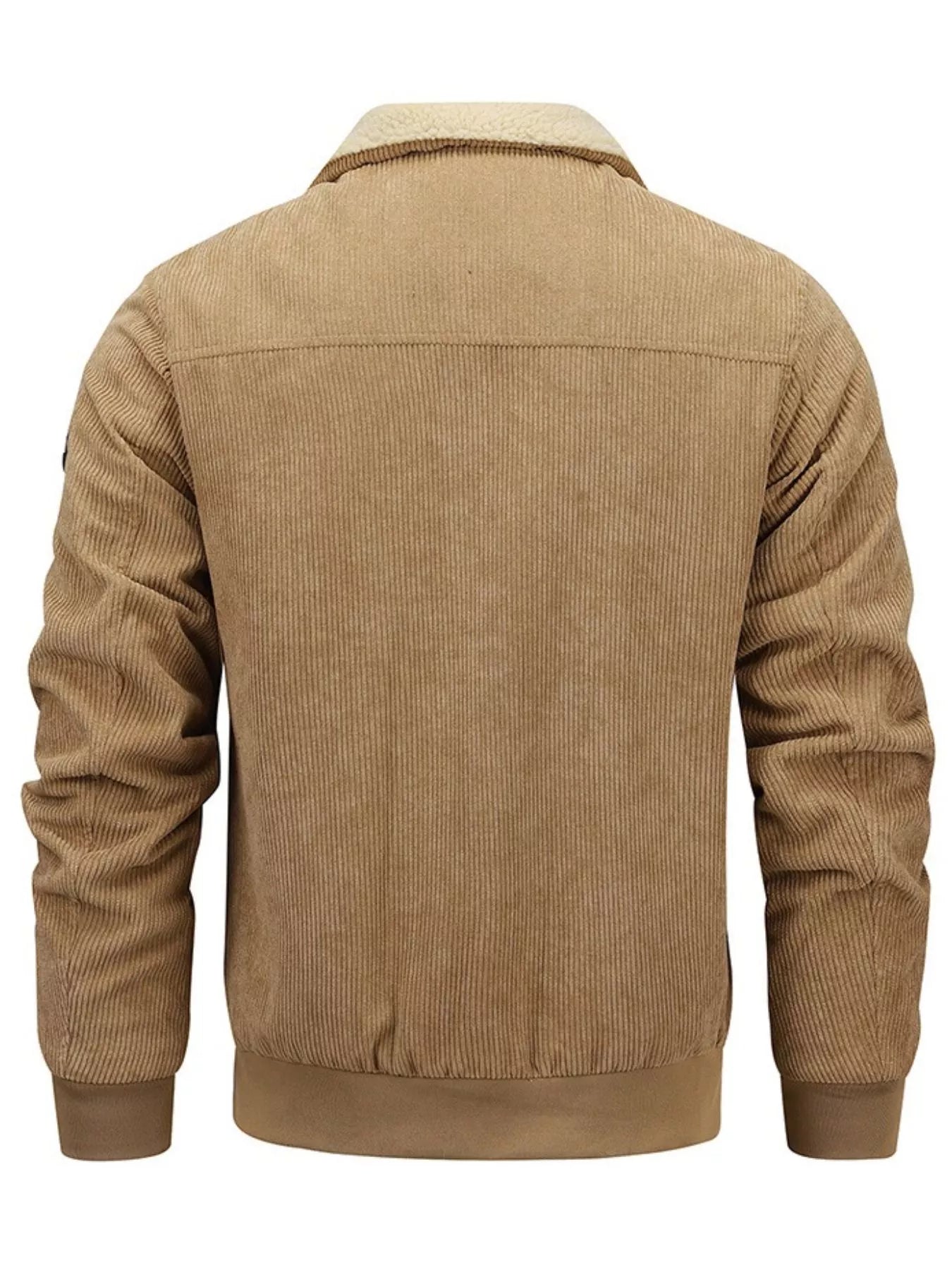 Men's Plus Size Corduroy Sherpa Lined Winter Coat