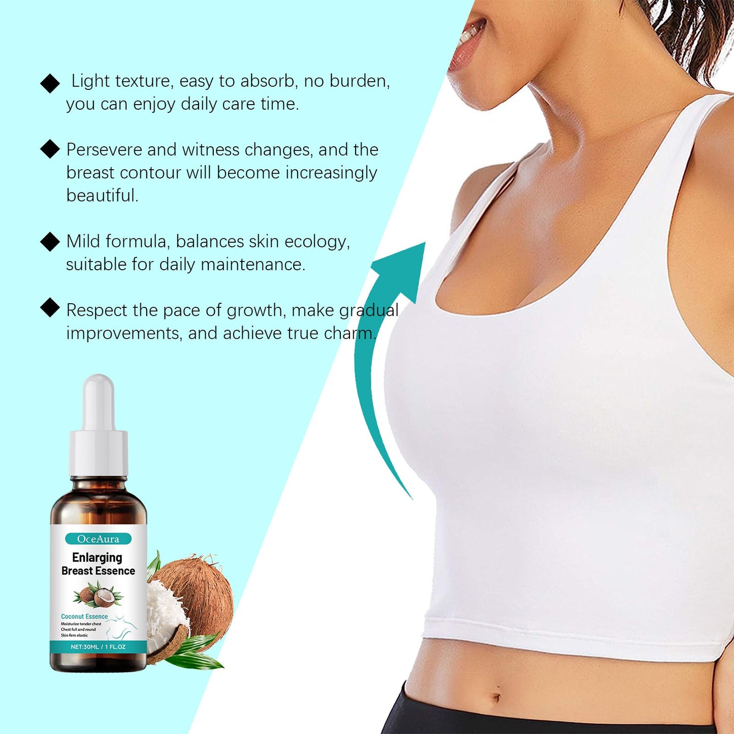 OceAura Breast Beauty Serum Lifts And Tightens Breasts To Moisturize, Smooth, Plump And Plump Curves
