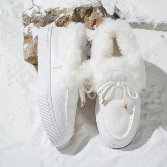 Fuzzy Round Toe Slip-Ons