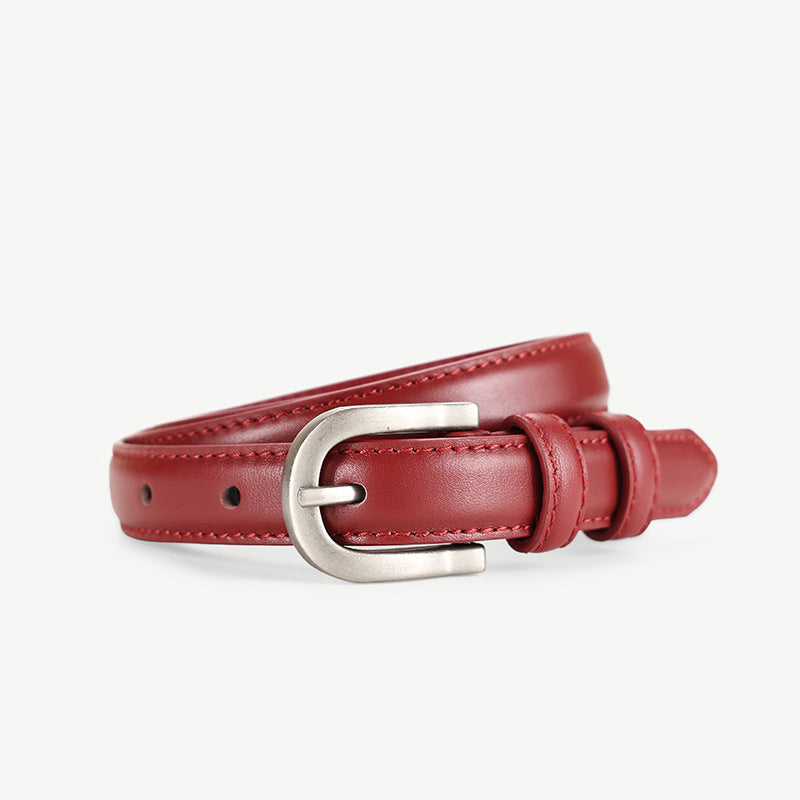 Classic Leather Skinny Belt
