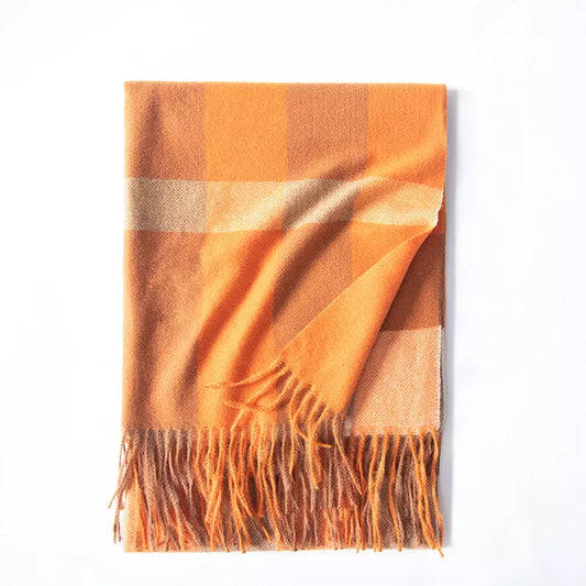 Plaid Tassel Scarf