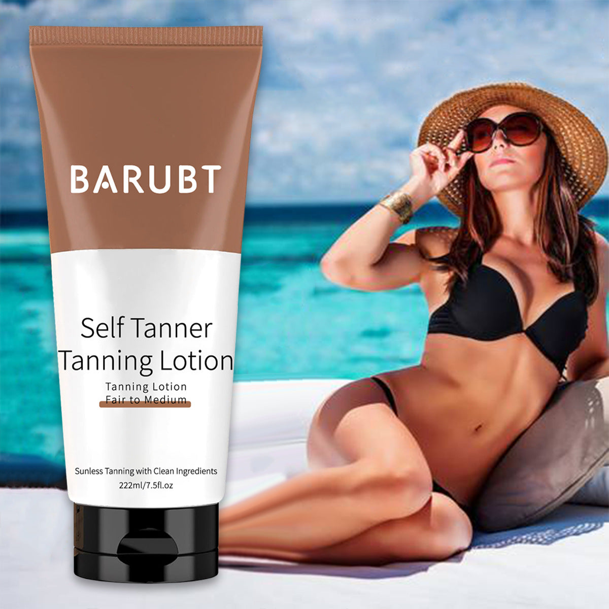 BARUBT Self Tanner Tanning Lotion 222ml, Sunless Tanning Body Lotion