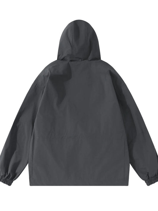 Men's Drawstring Long Sleeve Hooded Jacket