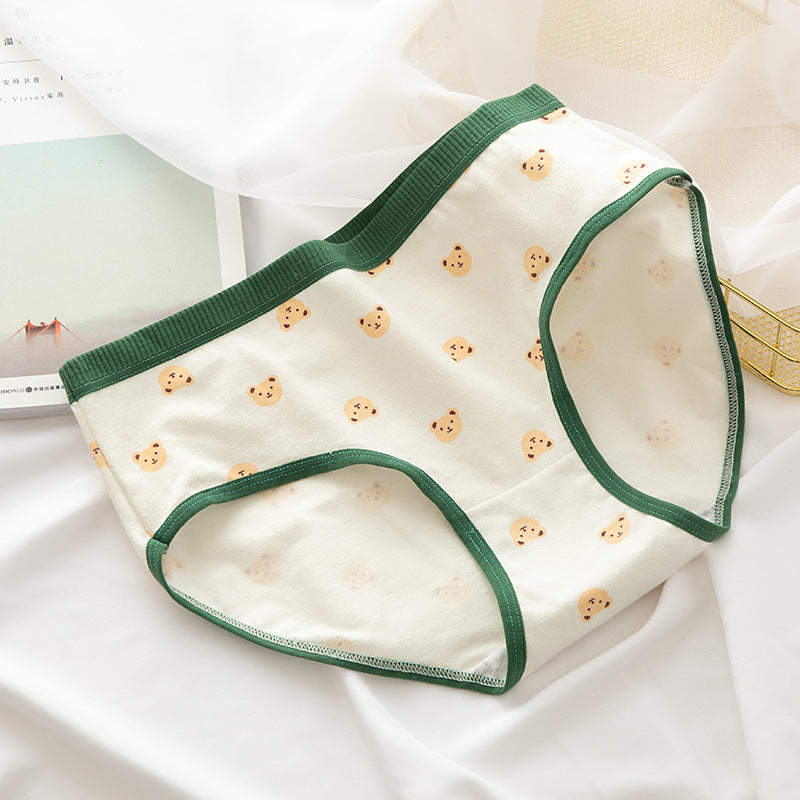 Pure Cotton Crotch Mid-waist Cute Cartoon Student Panties