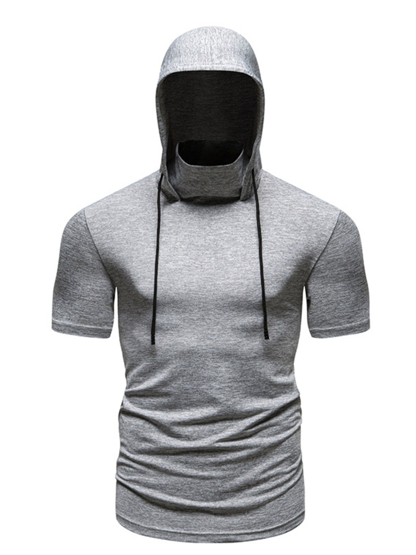 Men's Heathered Short Sleeve Hooded T-Shirt