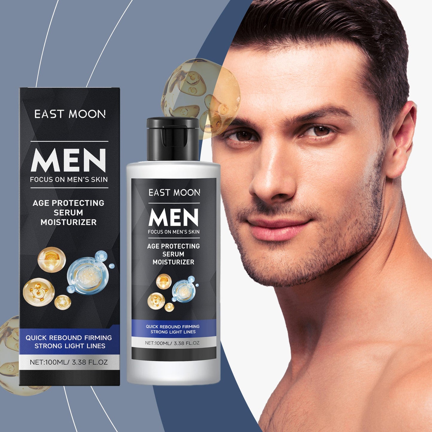 East Moon Men's Face Firming Serum, Lighten Fine Lines, Firming And Hydrating Daily Skin Care