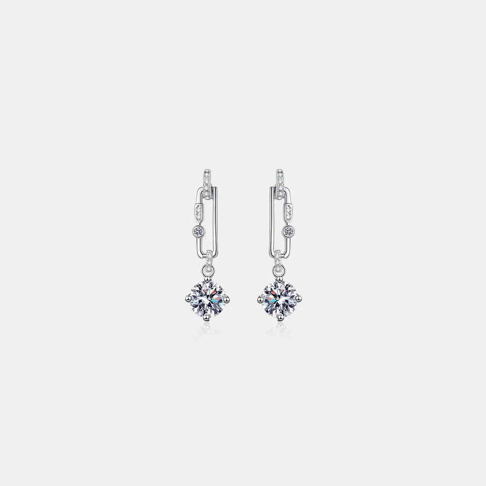2 Carat Moissanite 925 Sterling Silver Earrings
