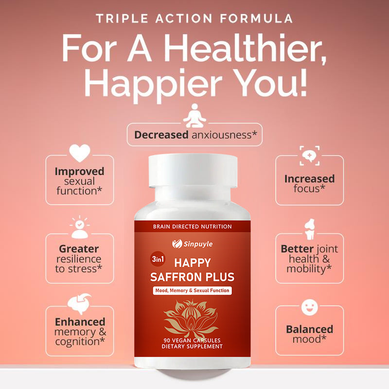 Saffron Supplements With Saffron Flower Extract, Curcumin & Zinc For Mood, Memory & Eye Health, Joint Supplements For Men Women
