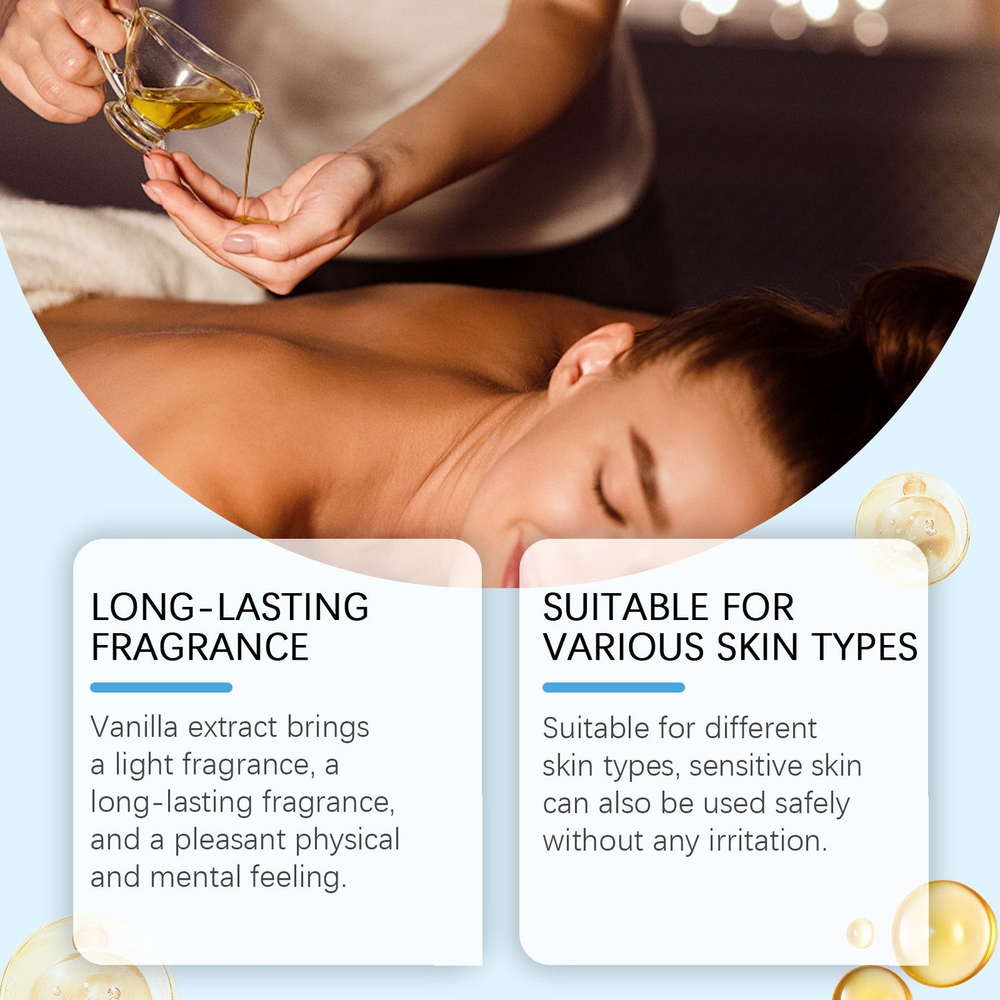 OceAura Caramel Vanilla Body Oil Hydrates Hydrating Skin Care Soothing Nourishing Skin Massage Oil