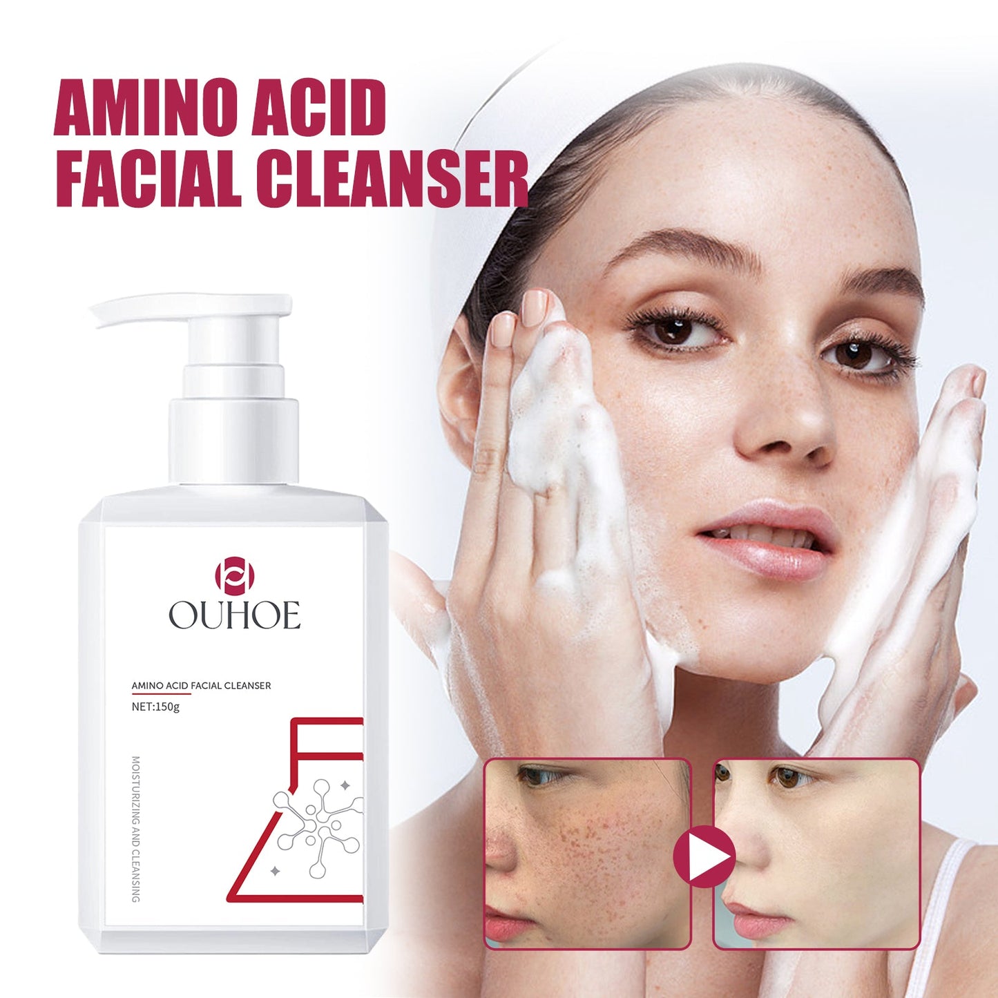 OUHOE Facial Cleanser Cleanser For Cleansing Pores, Moisturizing, Hydrating, Soft, Refreshing And Firming Skin