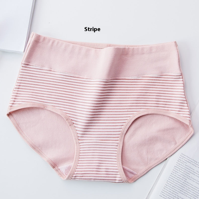 Women's High Waist Cotton Printed Underwear Seamless Belly Contraction Plump Girls Triangle Shorts